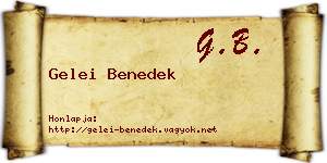 Gelei Benedek névjegykártya