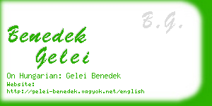 benedek gelei business card